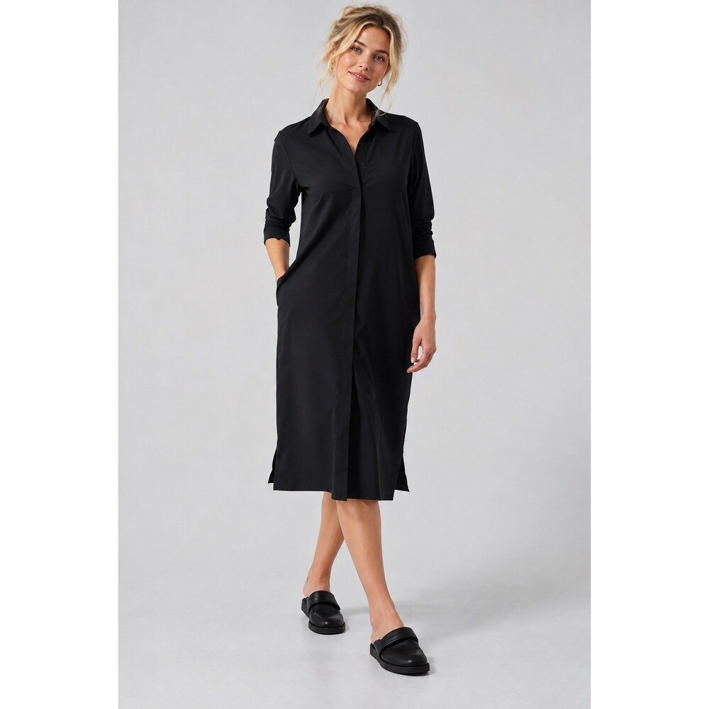 Athleta Urbanite Dress Womens Black Comfy Breathable Office Preppy size XL Midi